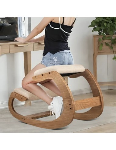 Tabouret ergonomique anti-stress en chêne - KneelingStool™ sur le site 