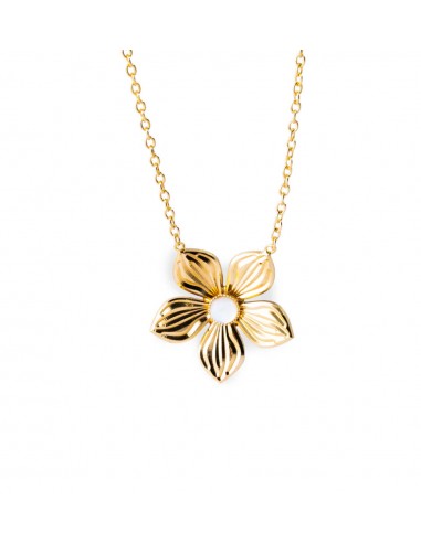 Collier fleur et nacre en linge