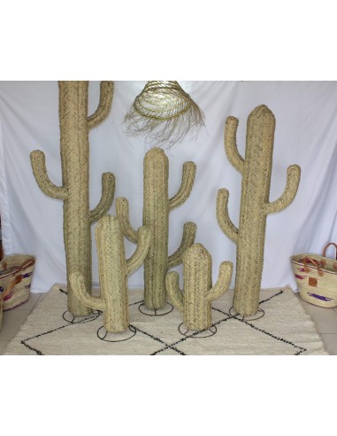 CACTUS Décoration Tressé Main en Palmier Doum - Artisanal paille rotin osier - 6 TAILLES au choix - online