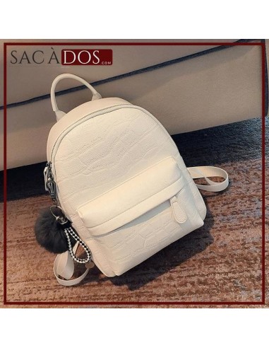 Sac à Dos Simili Cuir Blanc Venez acheter